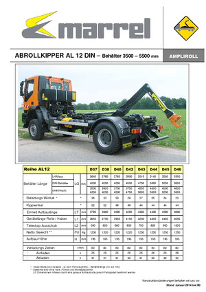 Autocarri con cassone ribaltabile roll off Marrel AL 12 DIN 44 B