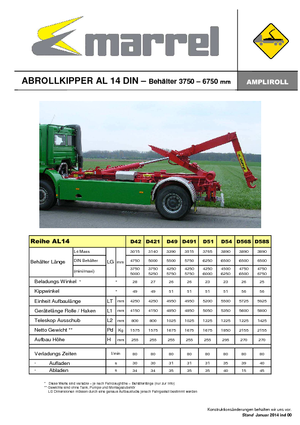 Autocarri con cassone ribaltabile roll off Marrel AL 14 DIN 56 S-B