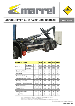 Autocarri con cassone ribaltabile roll off Marrel AL 16 PA DIN 54 B