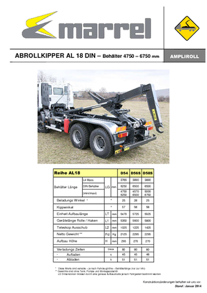 Autocarri con cassone ribaltabile roll off Marrel AL 18 DIN 54 B
