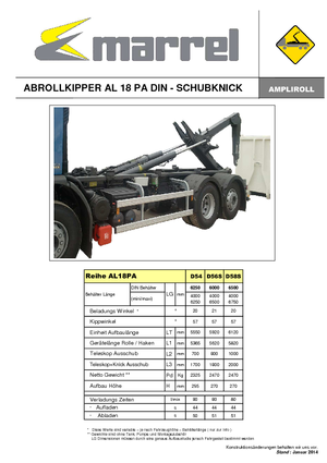 Autocarri con cassone ribaltabile roll off Marrel AL 18 PA DIN 56 S-B