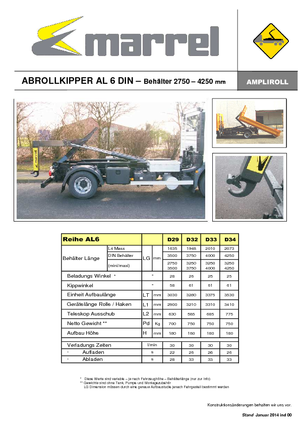 Autocarri con cassone ribaltabile roll off Marrel AL 6 DIN 34 B