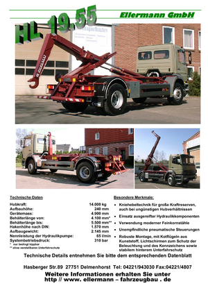 Autocarri con cassone ribaltabile roll off Ellermann HL 19.55