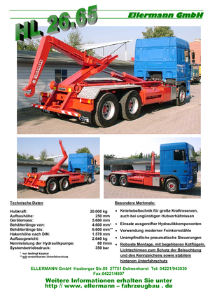 Autocarri con cassone ribaltabile roll off Ellermann HL 26.65