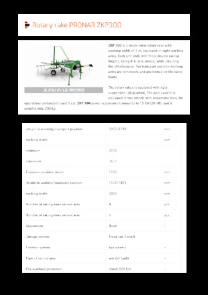 Ranghinatori rotativi Pronar ZKP 300 
