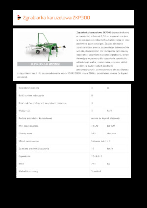 Ranghinatori rotativi Pronar ZKP 300 