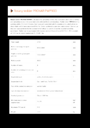 Voltafieni rotativi Pronar PWP 900