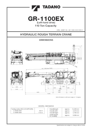 Gru fuoristrada Tadano GR-1100EX-3