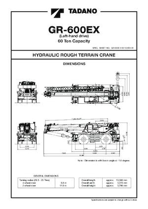 Gru fuoristrada Tadano GR-600EX-3