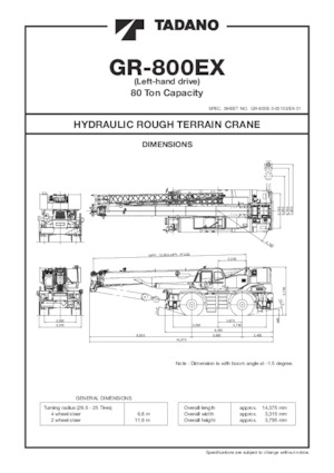 Gru fuoristrada Tadano GR-800EX-3