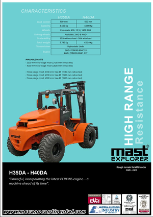 Carrelli elevatori fuoristrada Mast Explorer H 35 DA