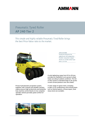 Compattatori stradali statici gommati Ammann AP 240 T2