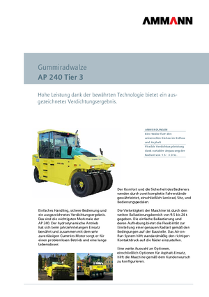 Compattatori stradali statici gommati Ammann AP 240 T3
