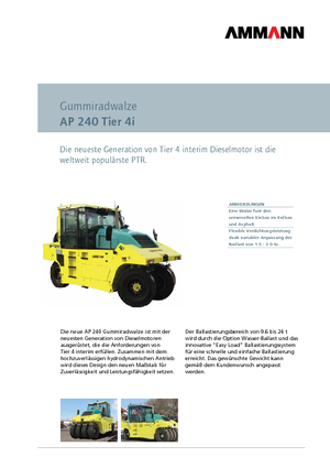 Compattatori stradali statici gommati Ammann AP 240 T4