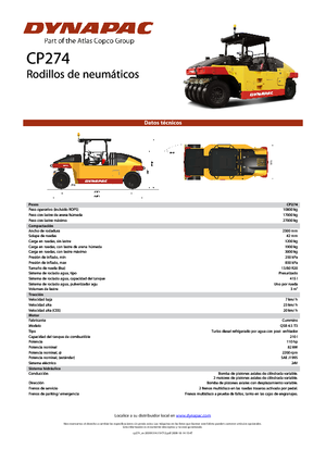 Compattatori stradali statici gommati Dynapac CP 274