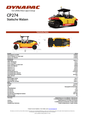 Compattatori stradali statici gommati Dynapac CP 274