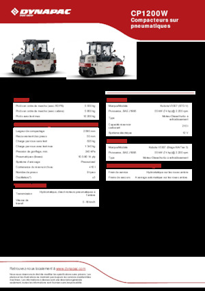 Compattatori stradali statici gommati Dynapac CP1200W