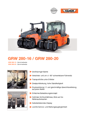 Compattatori stradali statici gommati Hamm GRW 280-16