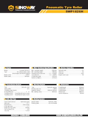 Compattatori stradali statici gommati Sinoway SWP1826H 