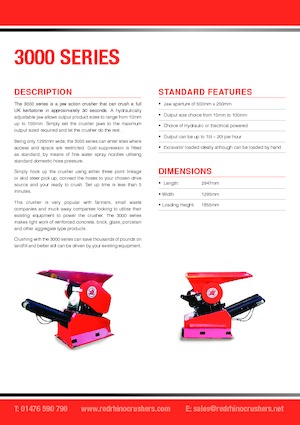 Impianti di riciclaggio calcinacci Red Rhino 3000 series