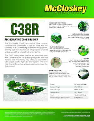 Impianti di riciclaggio calcinacci McCloskey C38R