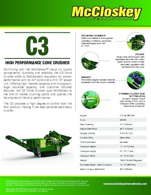 Impianti di riciclaggio calcinacci McCloskey C3R