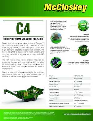 Impianti di riciclaggio calcinacci McCloskey C4