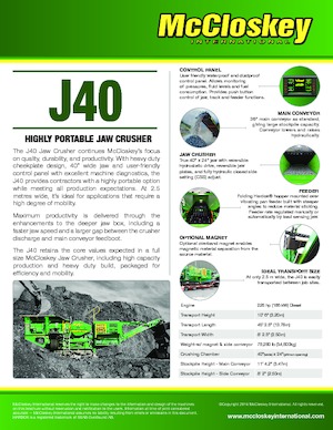 Impianti di riciclaggio calcinacci McCloskey J40