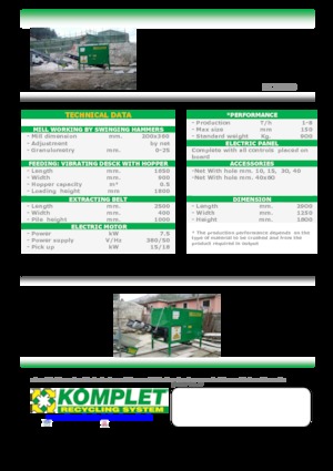 Impianti di riciclaggio calcinacci Komplet M 2000