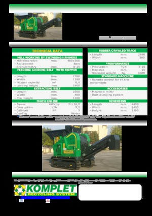 Impianti di riciclaggio calcinacci Komplet MILL TRACK M 5000 