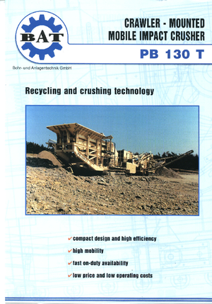 Impianti di riciclaggio calcinacci BAT PB 130 T