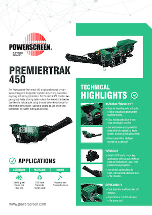 Impianti di riciclaggio calcinacci Powerscreen PREMIERTRAK R400X 
