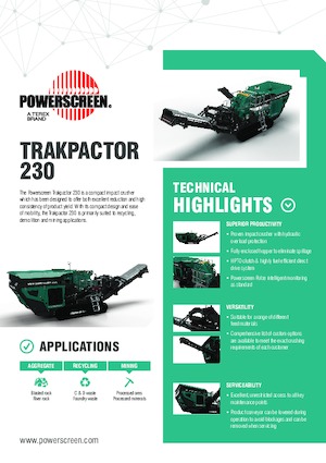 Impianti di riciclaggio calcinacci Powerscreen Trakpactor 230