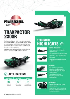 Impianti di riciclaggio calcinacci Powerscreen Trakpactor 230SR