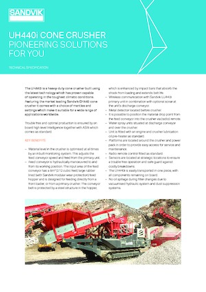 Impianti di riciclaggio calcinacci Sandvik UH440i