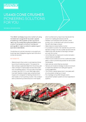 Impianti di riciclaggio calcinacci Sandvik US440i
