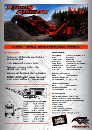 Impianti di riciclaggio calcinacci Rockster R1100S 