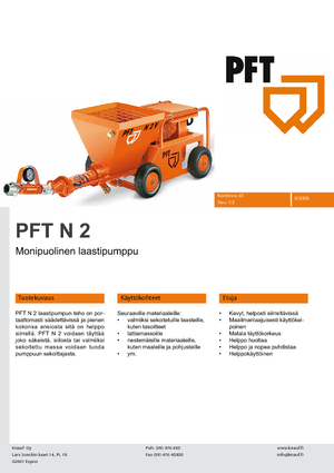 Pompe convogliatrici a coclea PFT N 2 V