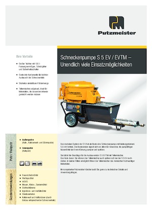 Pompe convogliatrici a coclea Putzmeister S 5 EVTM