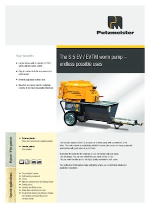 Pompe convogliatrici a coclea Putzmeister S 5 EVTM