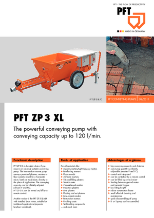 Pompe convogliatrici a coclea PFT ZP 3 XL V
