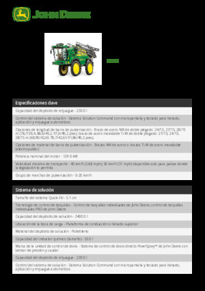 Irroratrici con barra aeree semoventi John Deere 332M