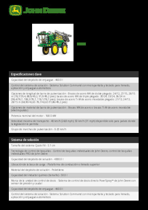 Irroratrici con barra aeree semoventi John Deere 340M