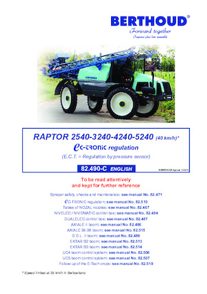 Irroratrici con barra aeree semoventi Berthoud RAPTOR 5240