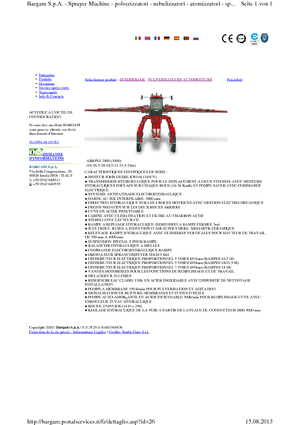 Irroratrici con barra aeree semoventi Bargam Airone 2000