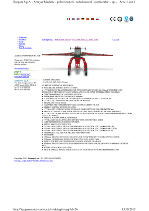 Irroratrici con barra aeree semoventi Bargam Airone 2000