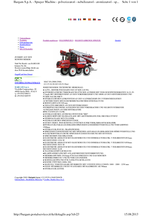 Irroratrici con barra aeree semoventi Bargam Mac 2000 ES C