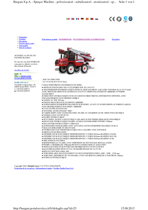 Irroratrici con barra aeree semoventi Bargam Mac 2000 ES C