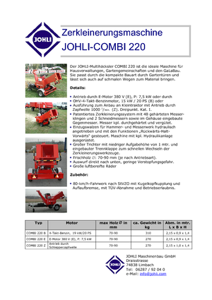 Biotrituratori Johli Combi 220 B