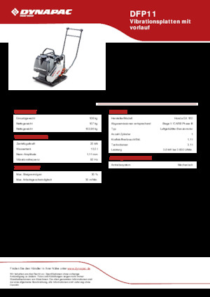 Piastre vibranti monodirezionali Dynapac DFP11